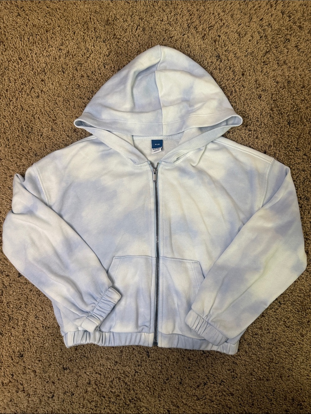 Old Navy Light Lavender & Pale Blue Tie-Dye Zip Hoodie